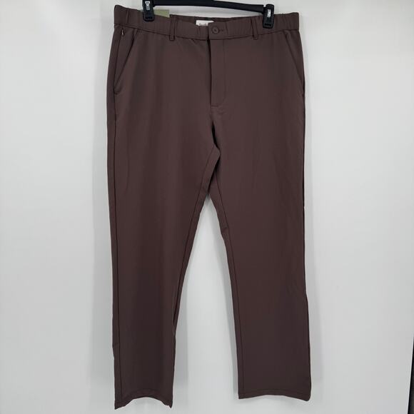 Goodfellow & Co Mens Brown Tech Activewear Stretch Trouser Chino Pants Large - Picture 2 of 10
